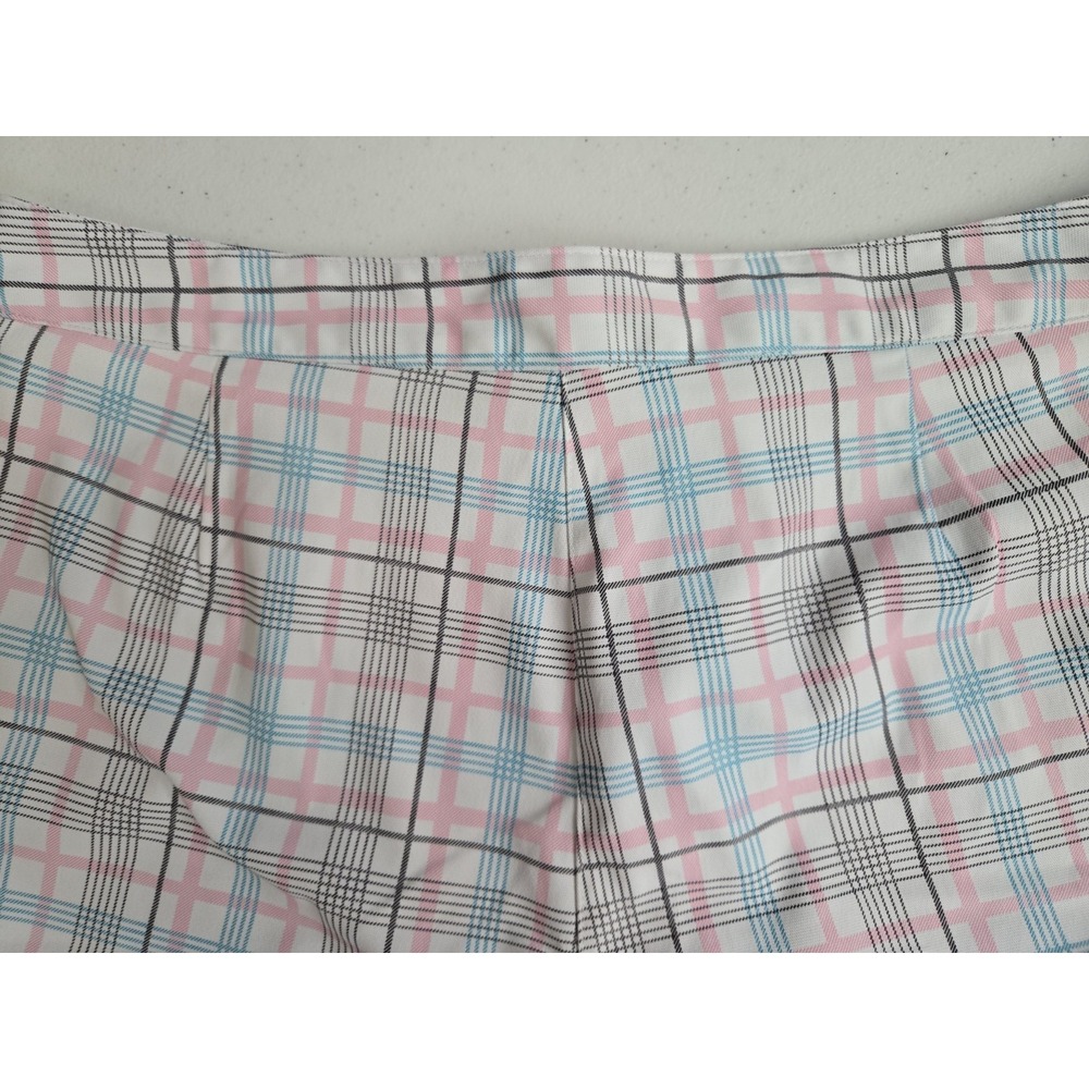Callaway Women's 10 Pastel Blue Pink White Plaid Moisture Wicking Golf Shorts - Picture 8 of 16